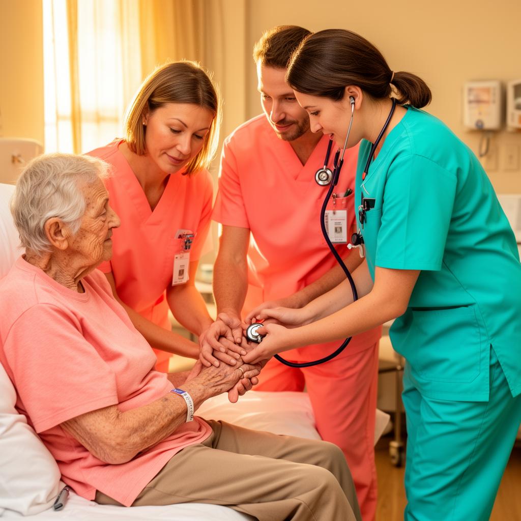 Harbor Med Care doctor speaking warmly with elderly patient