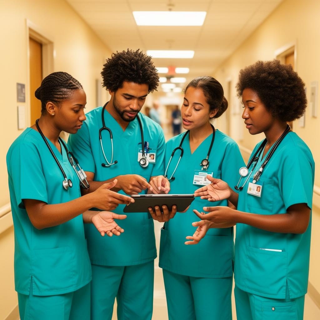 Two Harbor Med Care providers reviewing a chart together